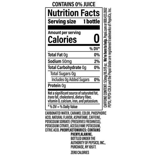 Pepsi Cola Zero Sugar Wild Cherry Soda Bottles - 6 pk / 16.9 fl oz thumbnail 4