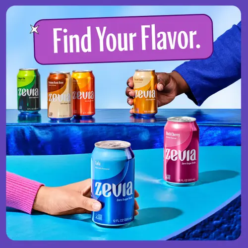 Zevia Grape Zero Calorie Soda, 12 Fl Oz Cans, 6 Pack thumbnail 4