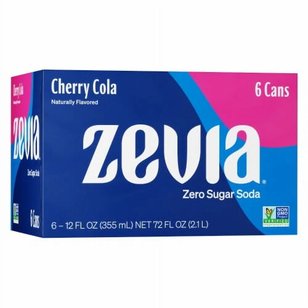 Zevia Cherry Cola Zero Calorie Soda Cans 6 pk / 12 fl oz - Pack of 2