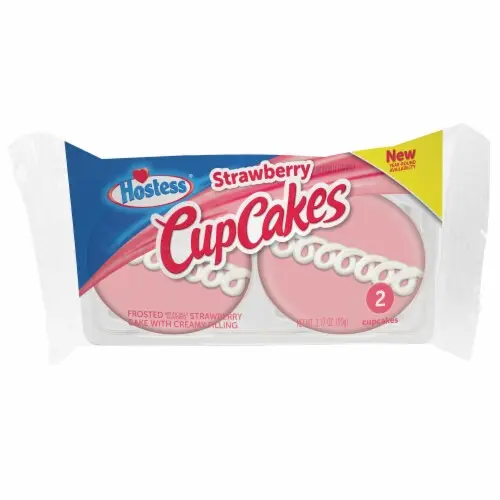 HOSTESS Strawberry CupCakes, Frosted Cake with Creamy Filling 2 ct / 3.17 oz thumbnail 2