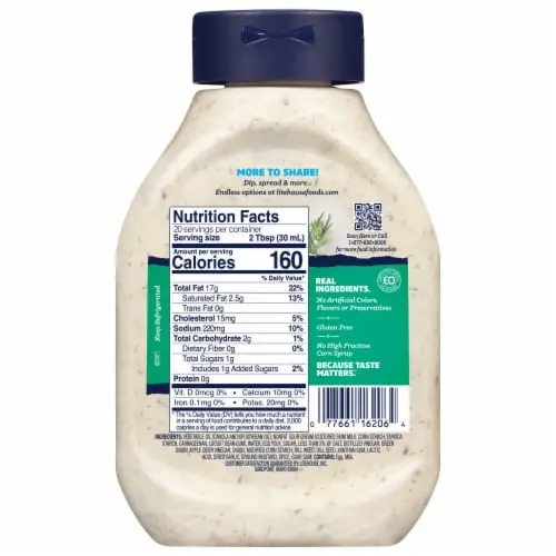 Litehouse Dill Ranch Dressing & Dip Family Size 20 fl oz 20 fl oz Packaging May Vary thumbnail 2