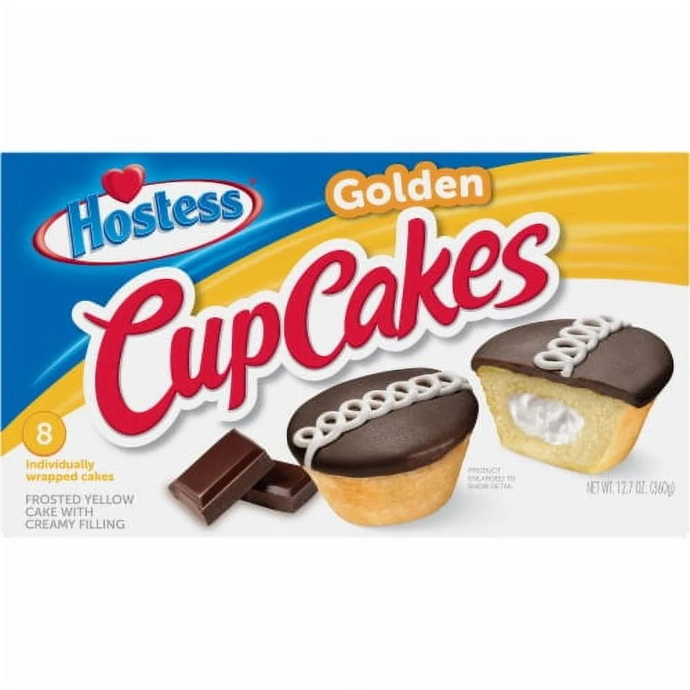 Hostess Golden Frosted Yellow with Creamy Filling CupCakes 8 ct / 12.7 oz.