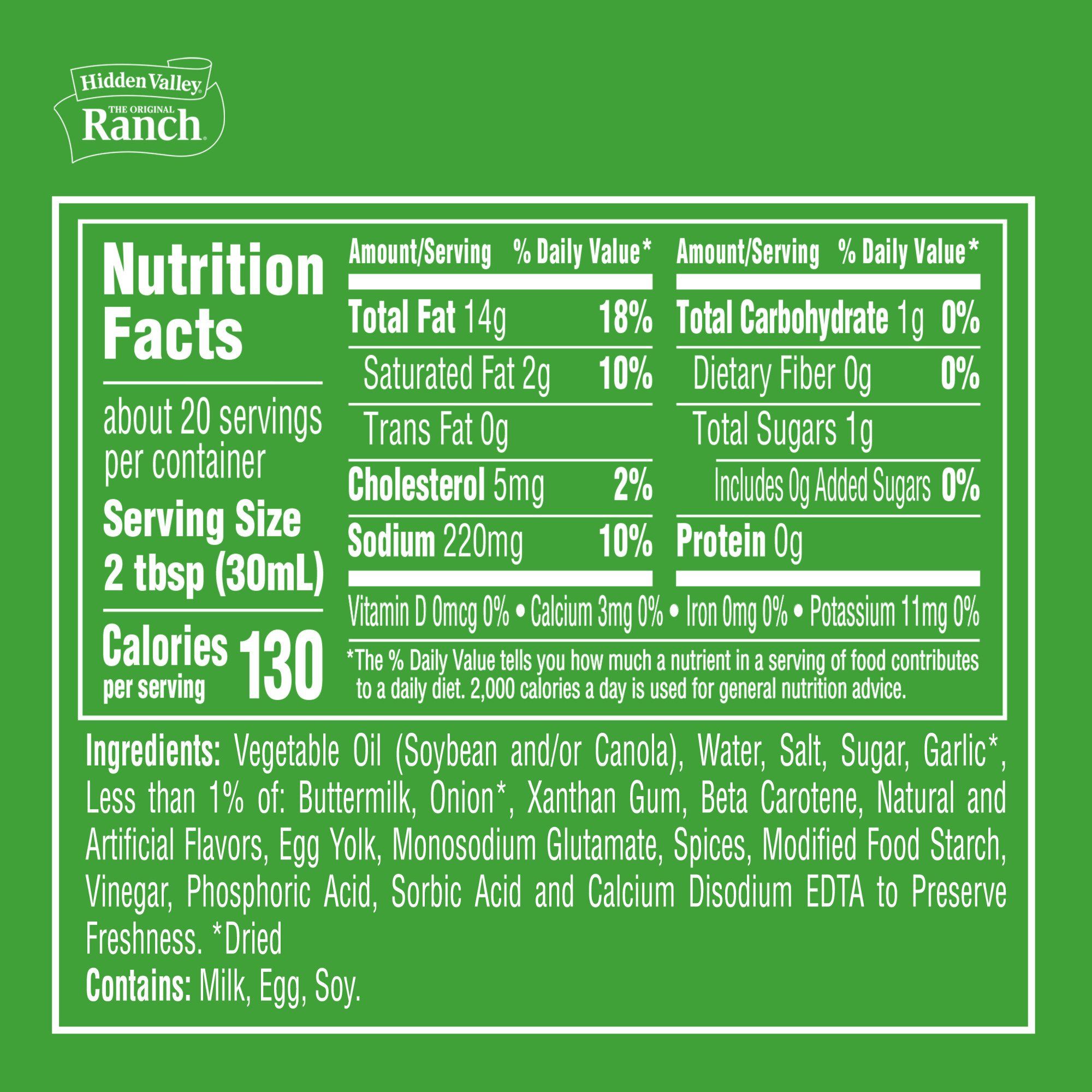 2 Pack - Hidden Valley Garlic Ranch Condiment & Dressing - 20 oz Packaging may vary thumbnail 3