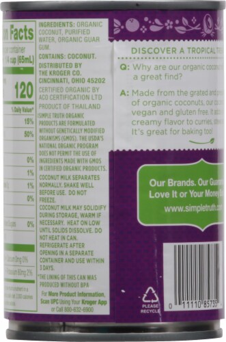 Simple Truth Organic Coconut Milk-13.5 fl oz thumbnail 2