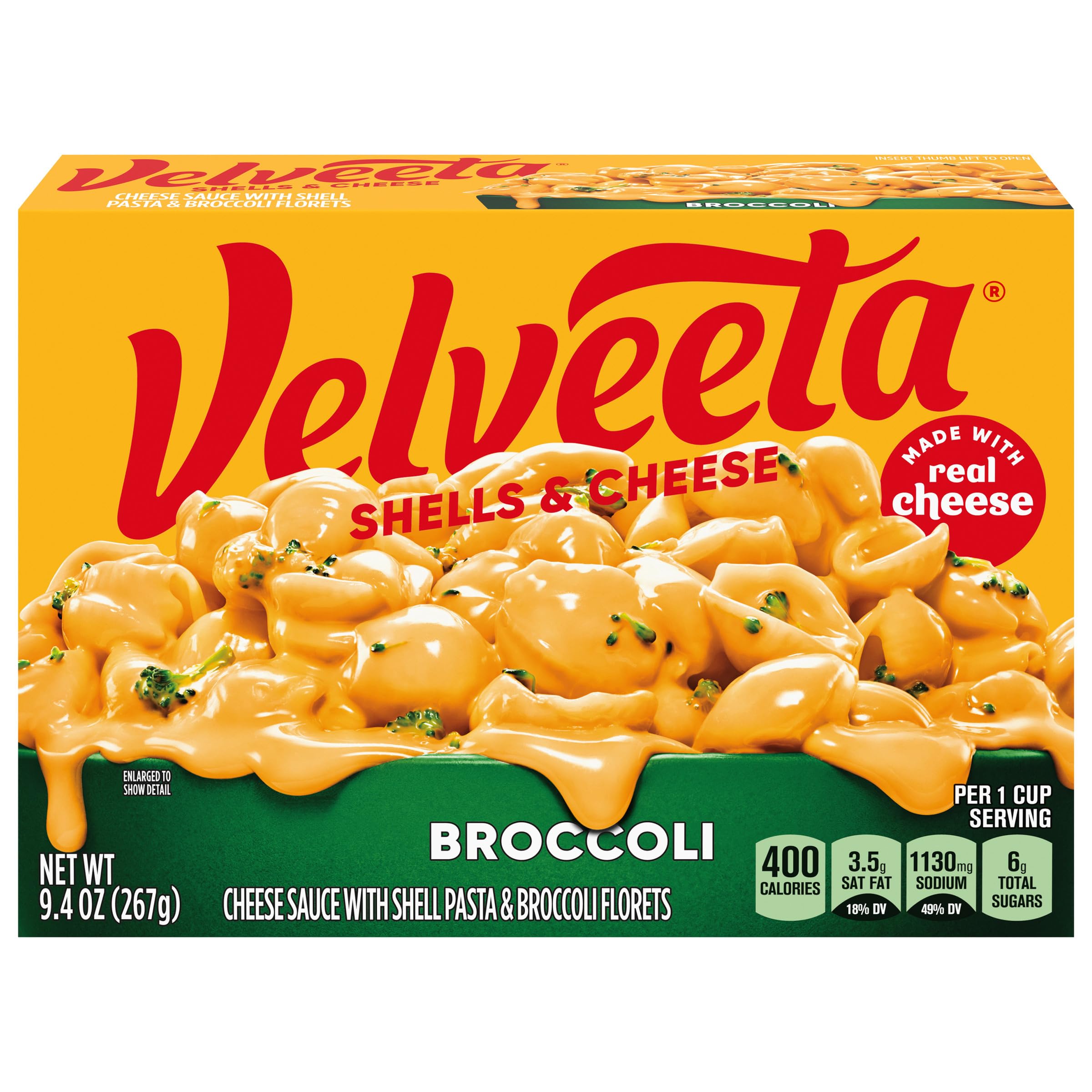 2X - Velveeta Shells & Cheese Macaroni and Cheese with Broccoli Florets Meal