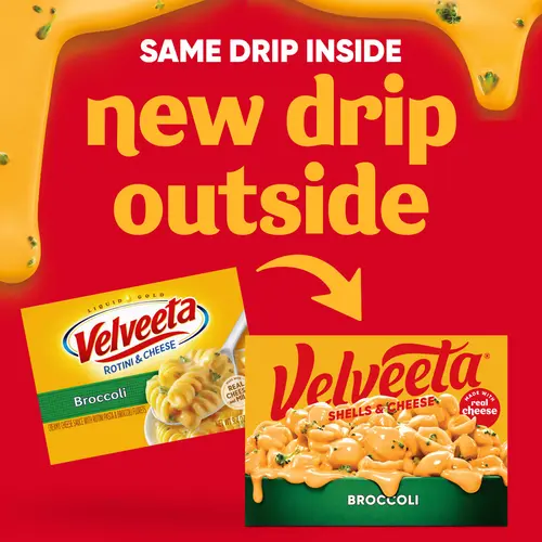 2X - Velveeta Shells & Cheese Macaroni and Cheese with Broccoli Florets Meal thumbnail 2