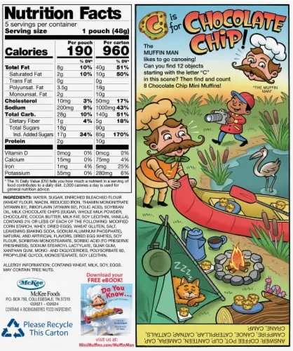 Little Debbie Muffins, Chocolate Chip, Mini thumbnail 2