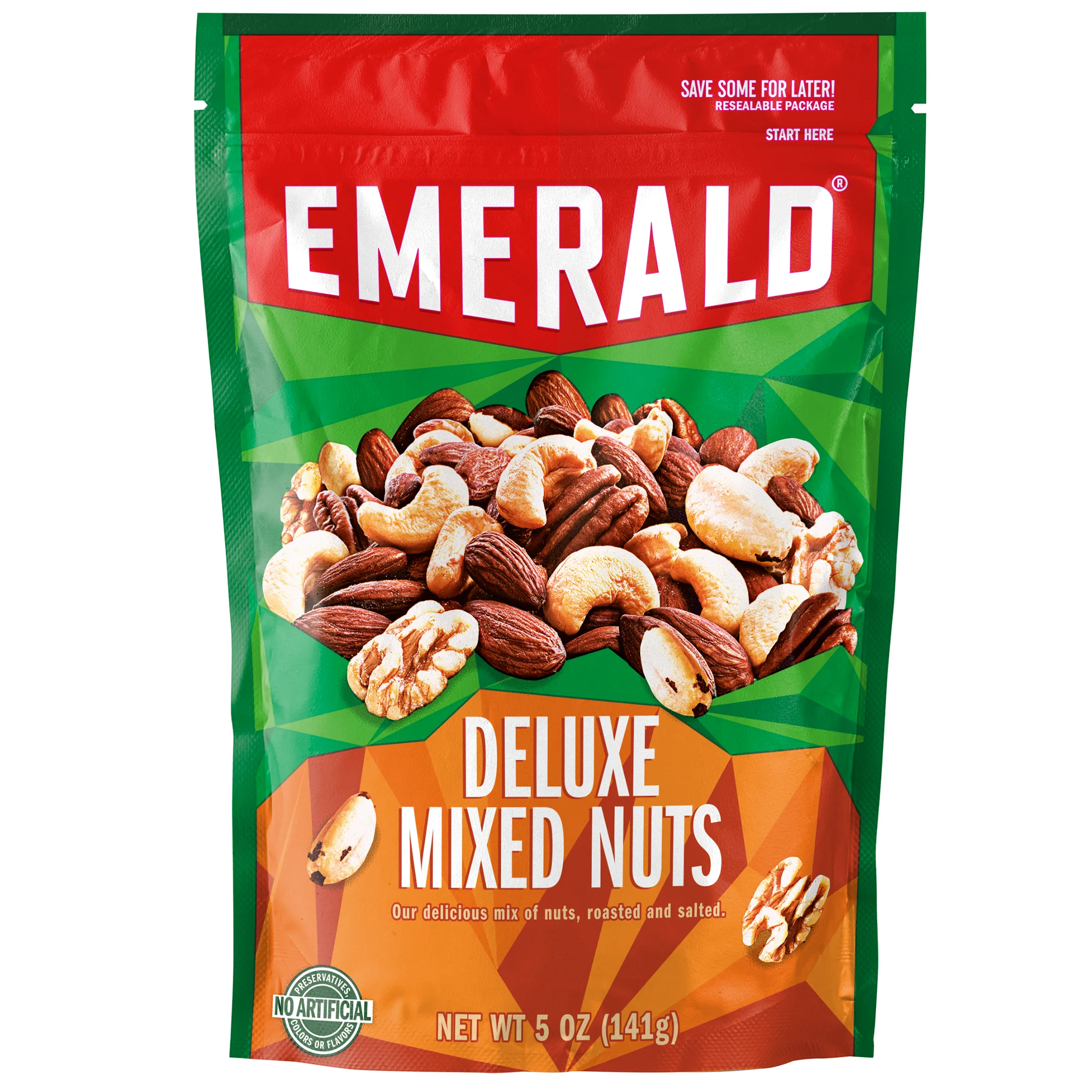 Deluxe Mixed Nuts | Features Roasted and Salted Nuts, Including Almonds, Cashews, Walnuts, Brazil Nuts and Pecans | 5 Oz Reseala