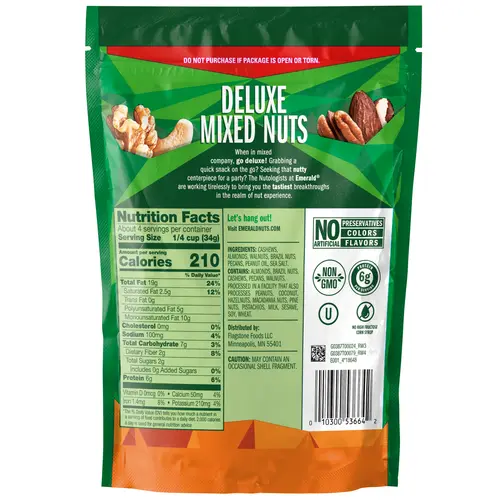 Deluxe Mixed Nuts | Features Roasted and Salted Nuts, Including Almonds, Cashews, Walnuts, Brazil Nuts and Pecans | 5 Oz Reseala thumbnail 3