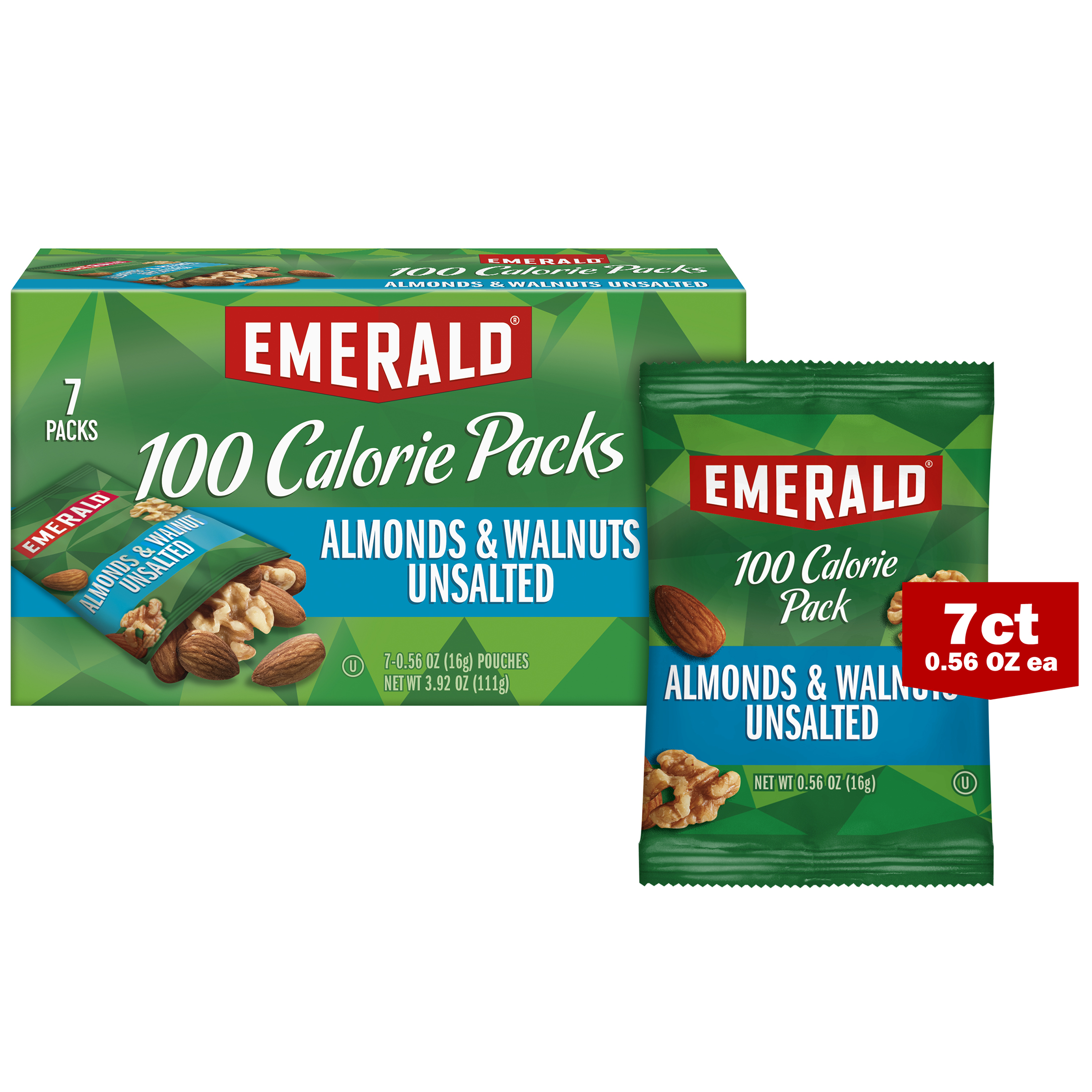 Emerald Nuts, Natural Walnuts & Almonds, 100 Calorie Packs, 7 Ct, 3.92 oz thumbnail 2