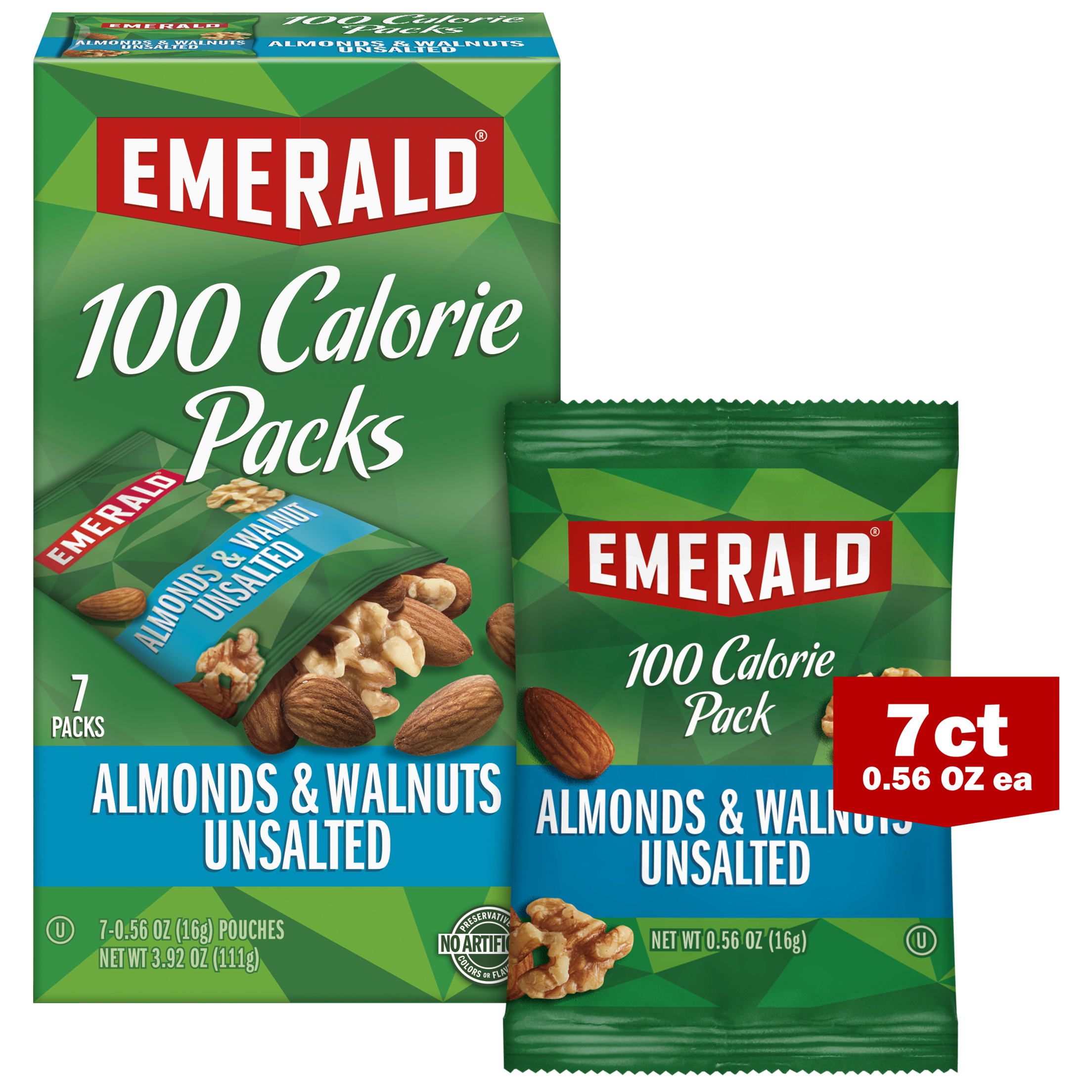 Emerald Nuts, Natural Walnuts & Almonds, 100 Calorie Packs, 7 Ct, 3.92 oz thumbnail 4
