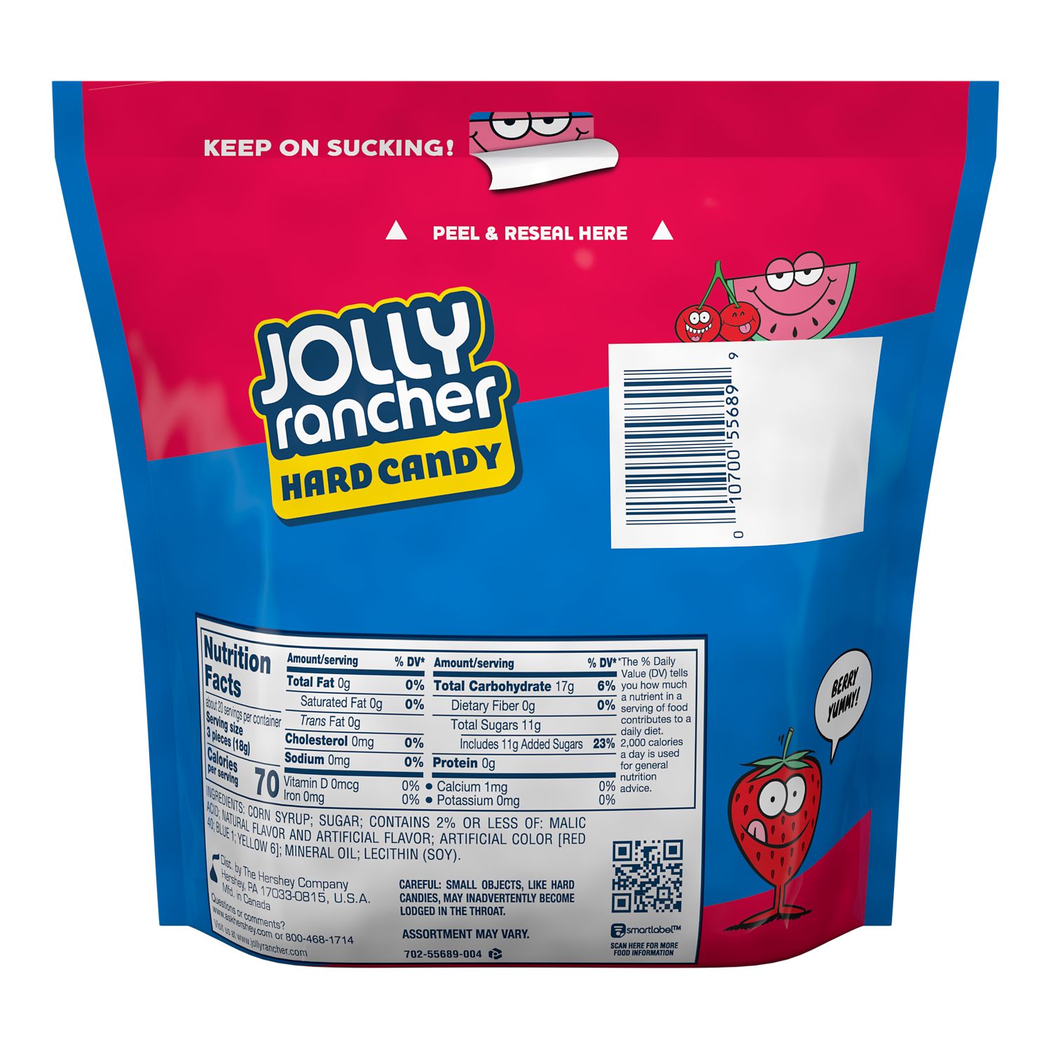 Jolly Rancher Awesome Reds Assorted Fruit Flavored Hard Candy, Bag 13 oz thumbnail 2