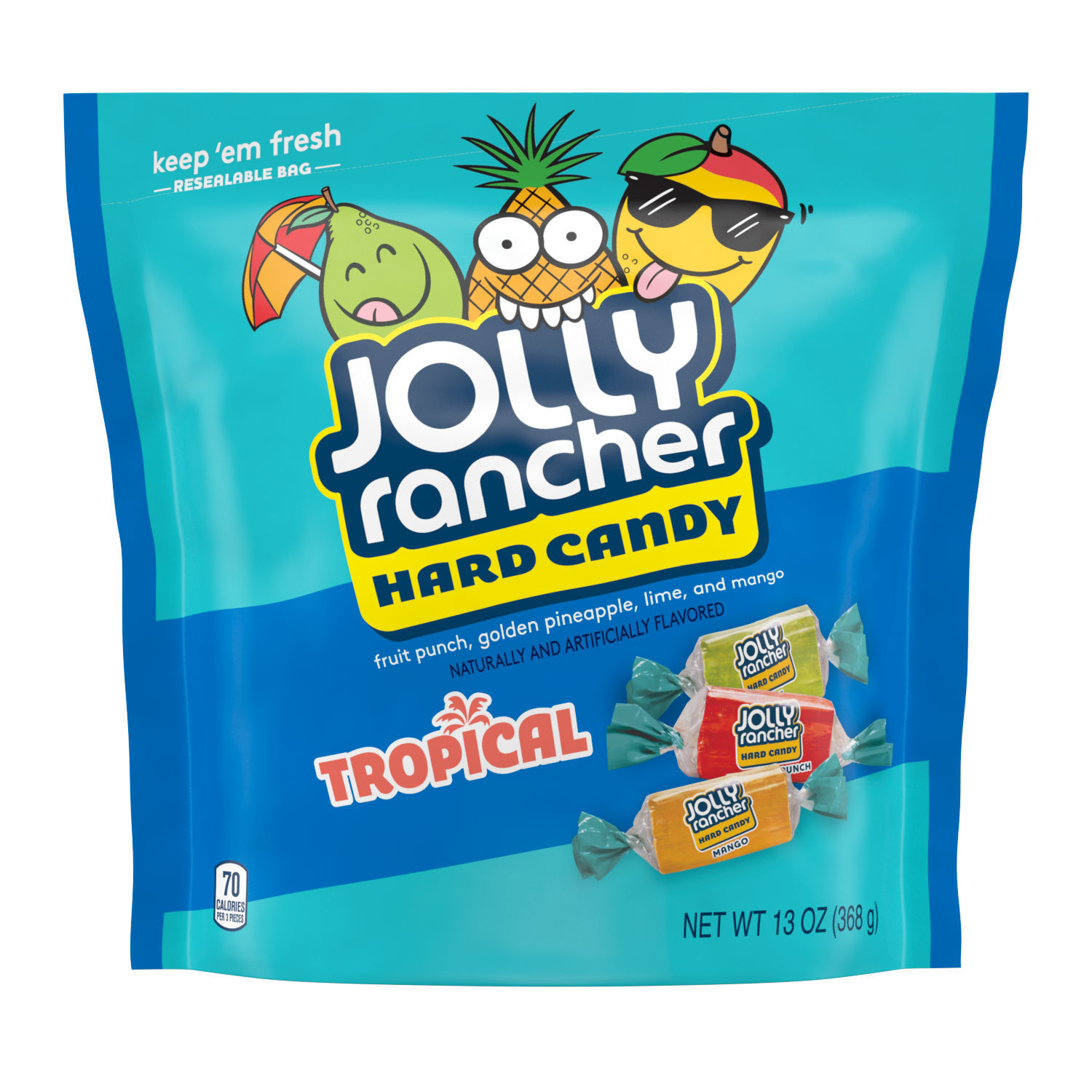 Jolly Rancher Assorted Tropical Fruit Flavored Hard Candy, Bag 13 oz