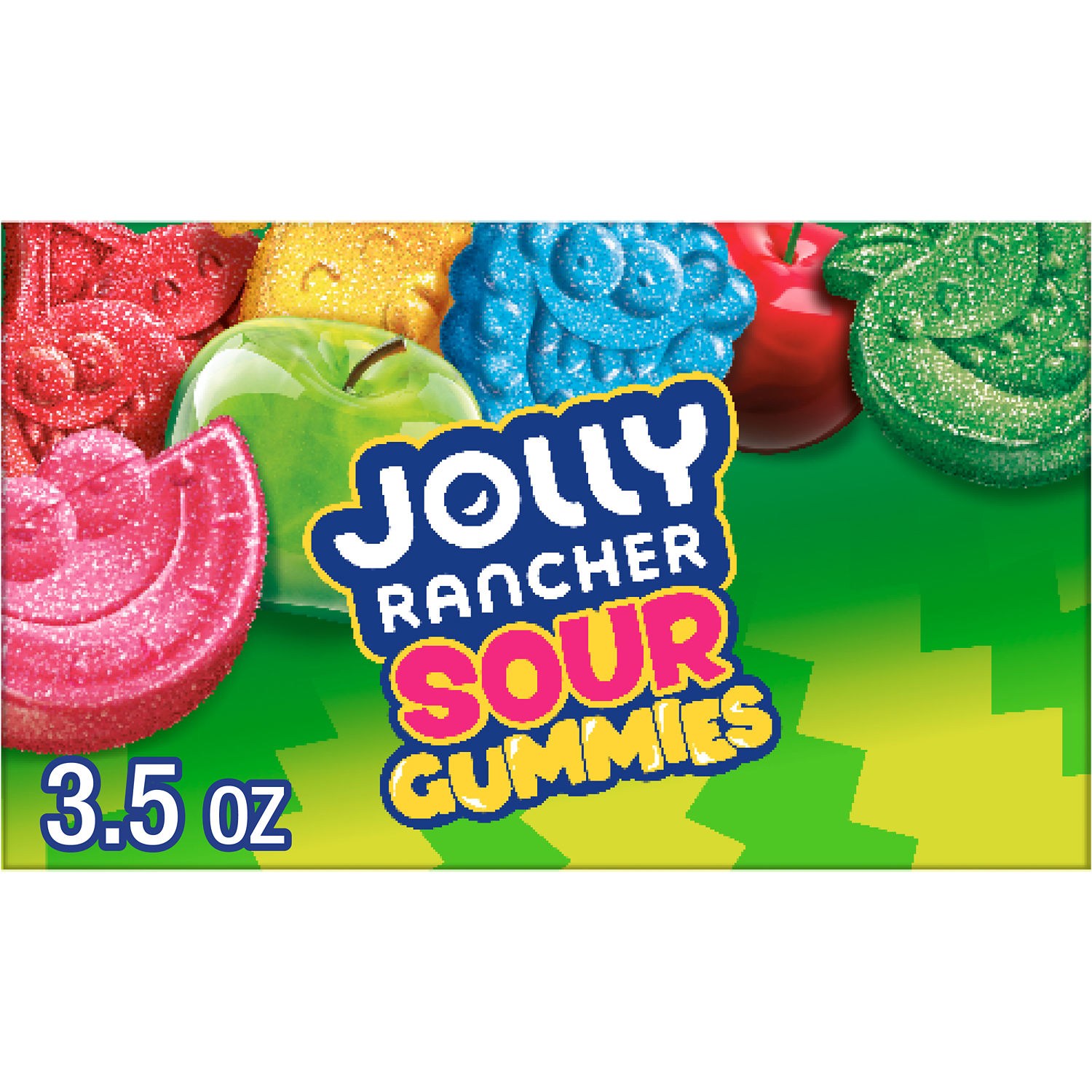 Jolly Rancher Sour Gummies Assorted Fruit Flavored Candy, Box 3.5 oz