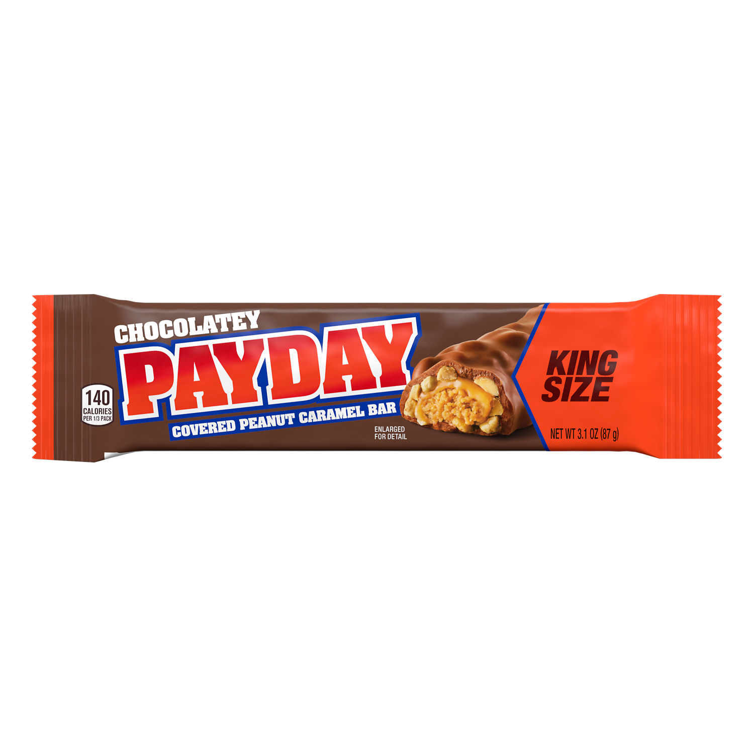 Payday Chocolatey Peanut Caramel King Size Candy, Bar 3.1 oz thumbnail 2