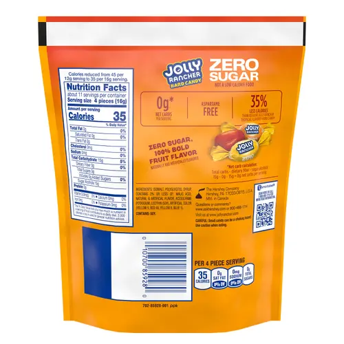 Jolly Rancher Zero Sugar Tropical Fruit Flavored Hard Candy, Bag 6.1 oz thumbnail 2
