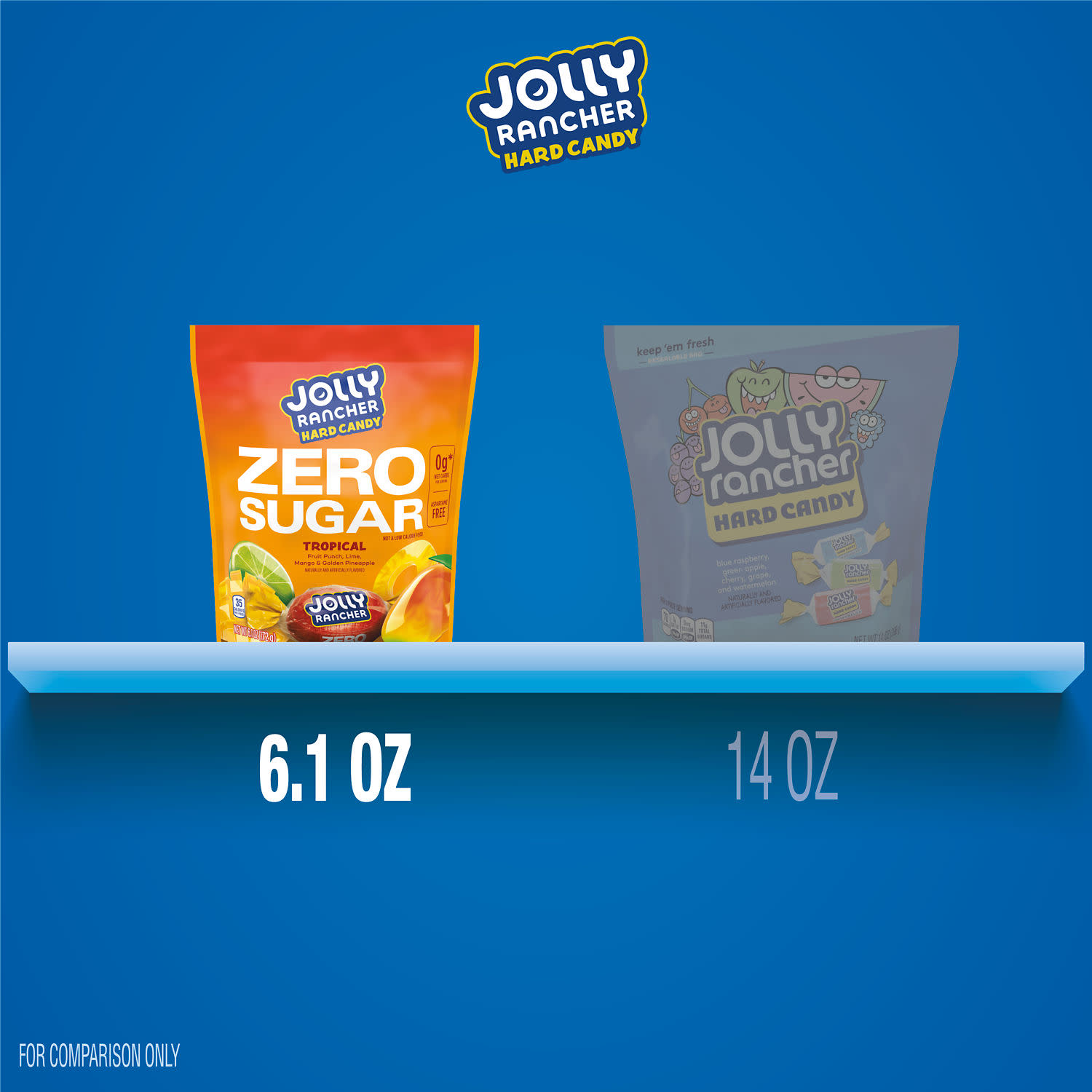 Jolly Rancher Zero Sugar Tropical Fruit Flavored Hard Candy, Bag 6.1 oz thumbnail 3