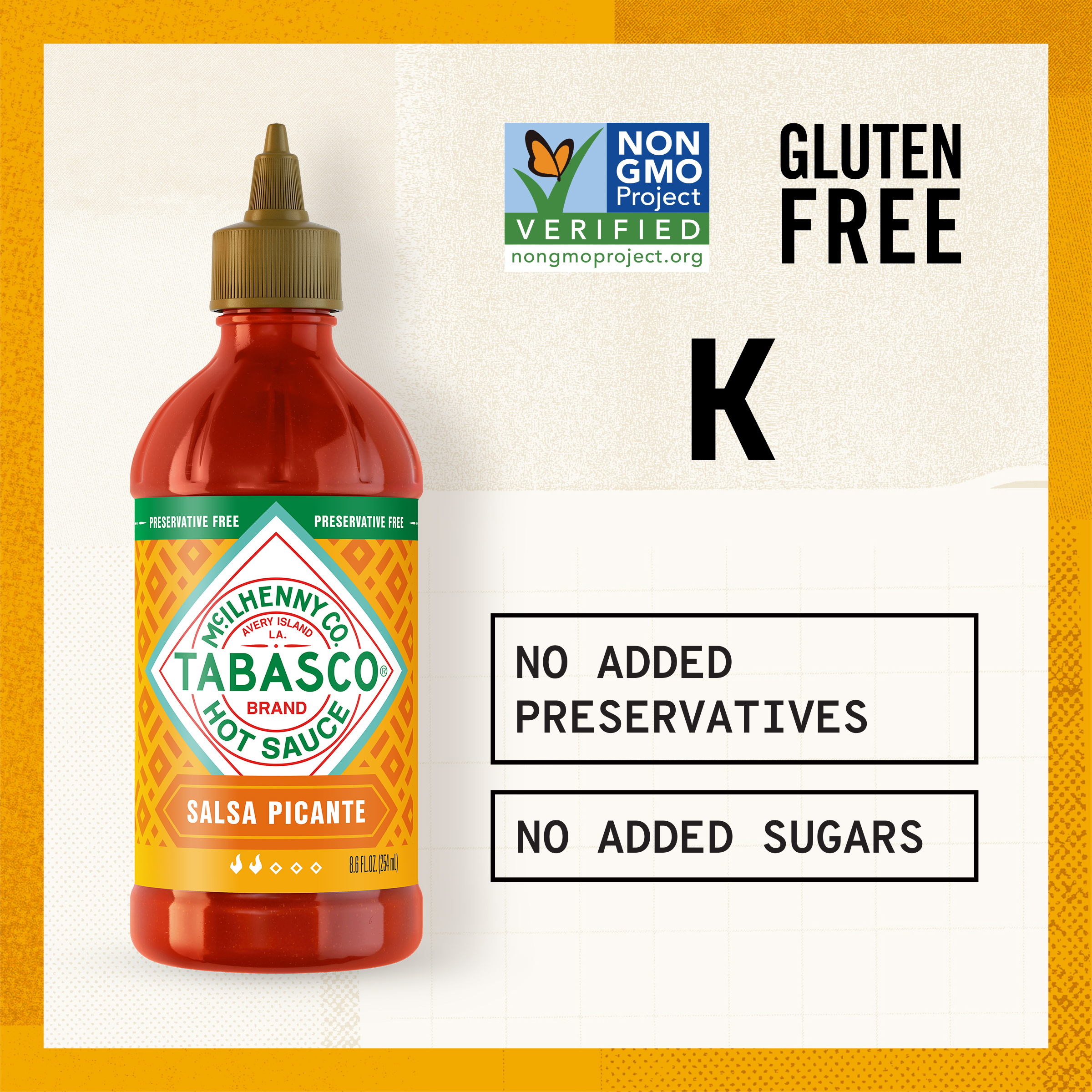 Tabasco Salsa Picante, Hot Sauce, 8.6 fl oz Regular Plastic Bottle, Gluten Free thumbnail 3