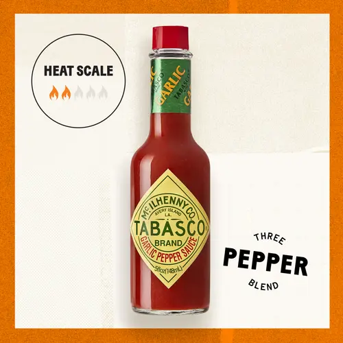 Tabasco Garlic Pepper Sauce, 5 oz, Regular Glass Bottle thumbnail 2