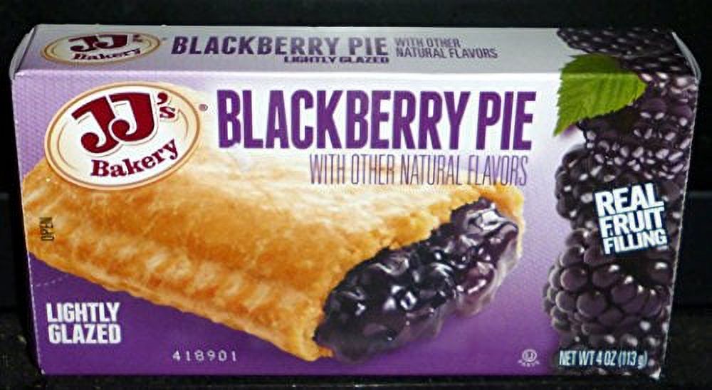 JJ's Bakery Blackberry Pie Snack Pies, Individual Dessert, Fresh-Baked, Nut-Free, Kosher Parve, 4 Oz Each (Pack of 6)