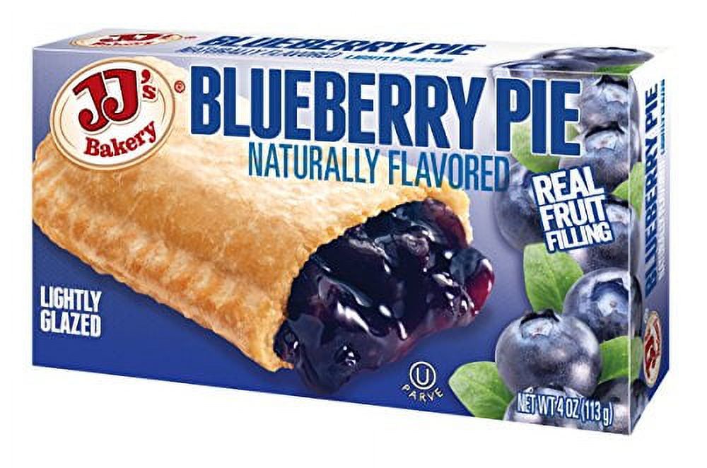 JJ's Bakery Blueberry Snack Pies, Individual Dessert, Fresh-Baked, Perfect for Snacks, Nut-Free, Kosher Parve, 4 Oz Each (Pack o
