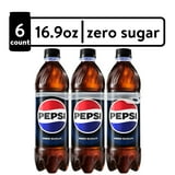 Pepsi Cola Zero Sugar Soda Pop, 16.9 fl oz, 6 Pack Bottles