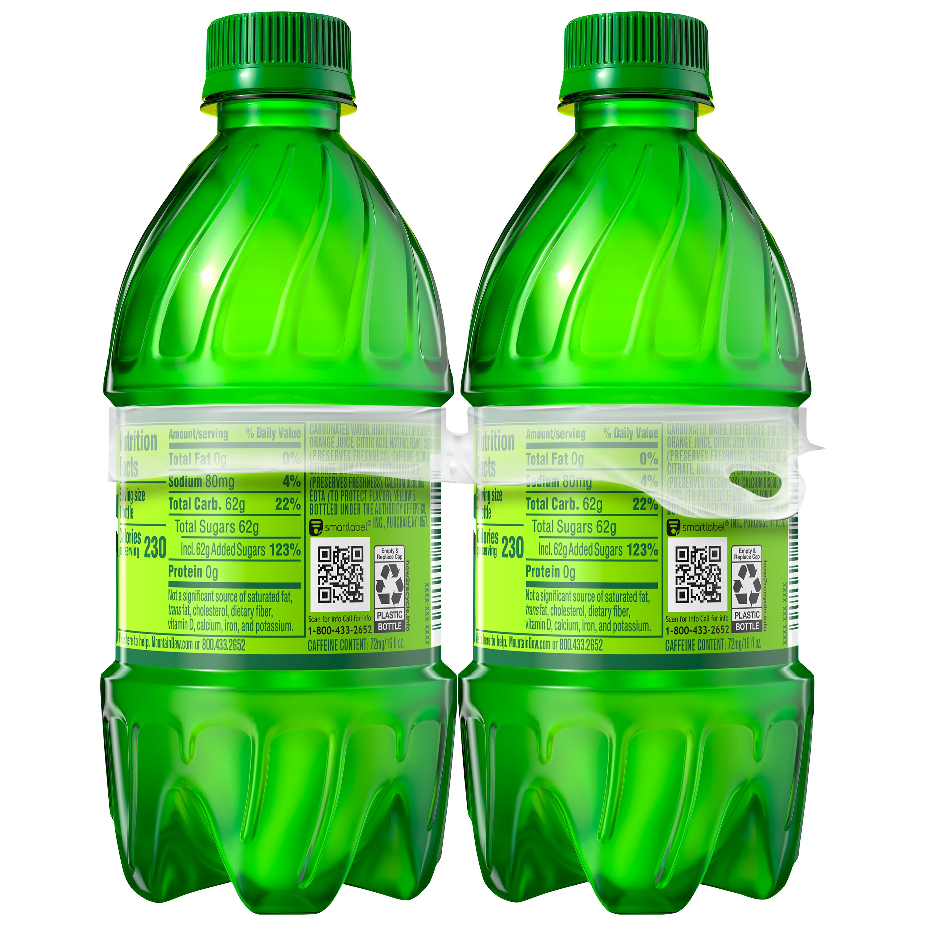 Mountain Dew Citrus Soda Pop, 16.9 fl oz, 6 Pack Bottles thumbnail 3