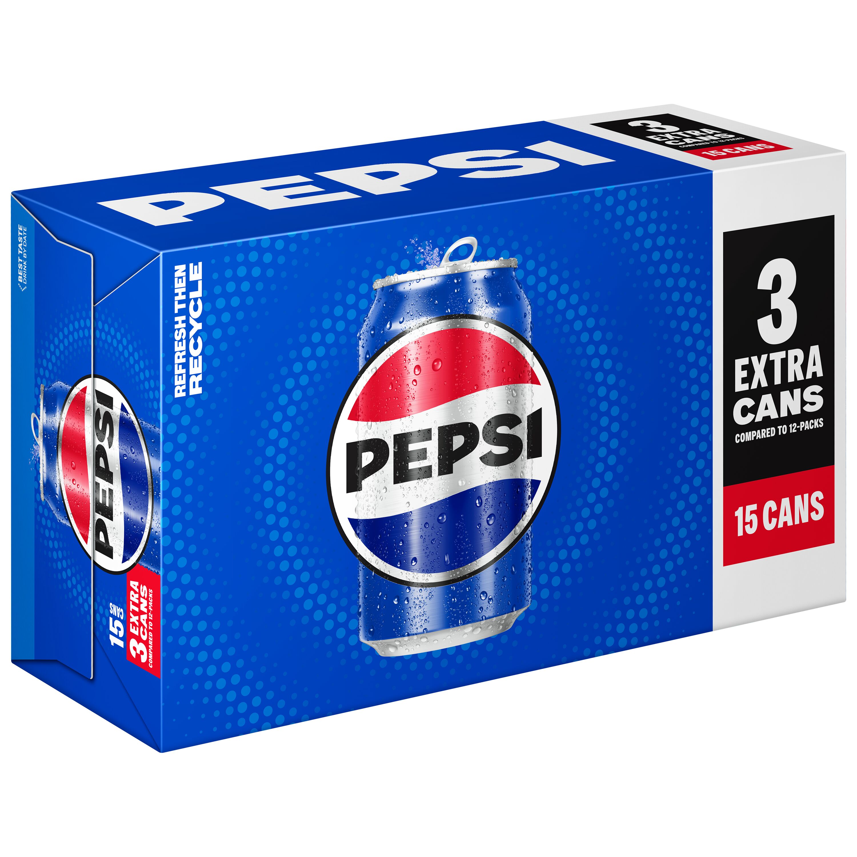 Pepsi Cola Soda Pop, 12 fl oz, 15 Pack Cans
