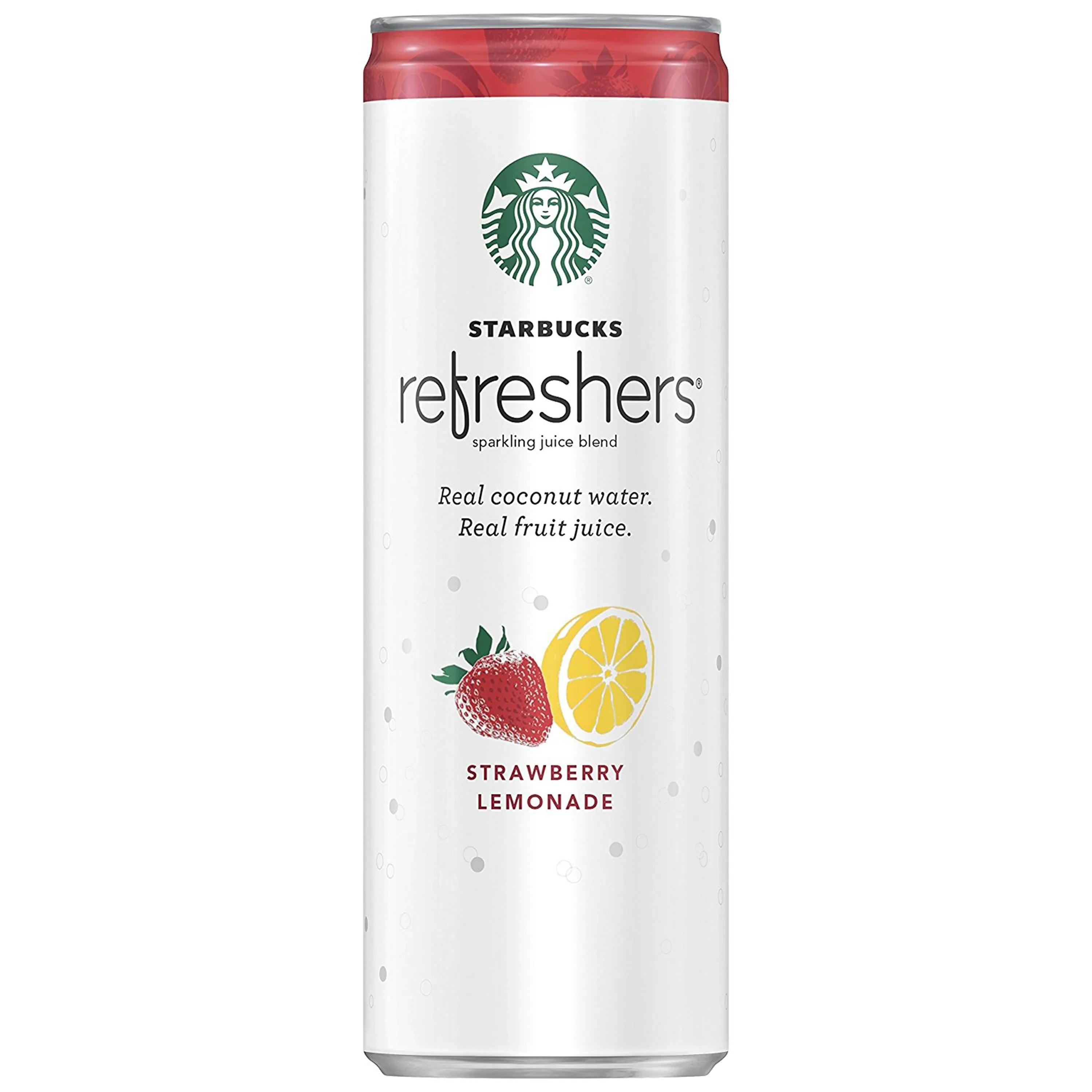 Starbucks Refreshers with Coconut Water, Strawberry Lemonade, 12 oz, 12 Pack Cans