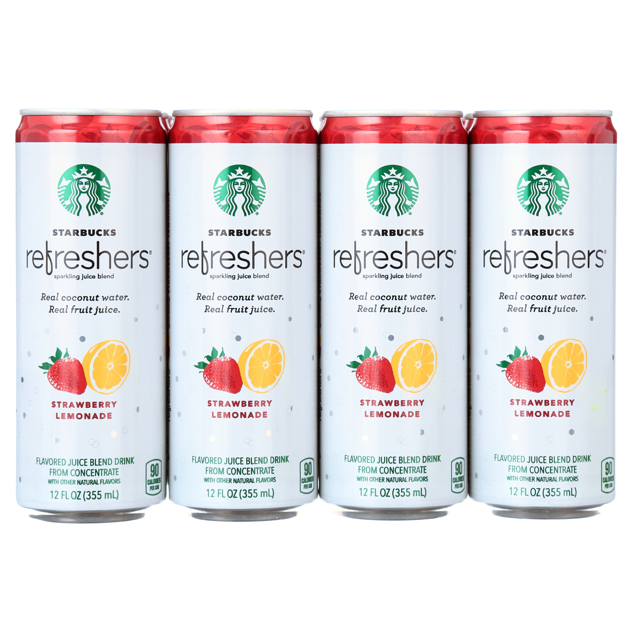 Starbucks Refreshers with Coconut Water, Strawberry Lemonade, 12 oz, 12 Pack Cans thumbnail 2