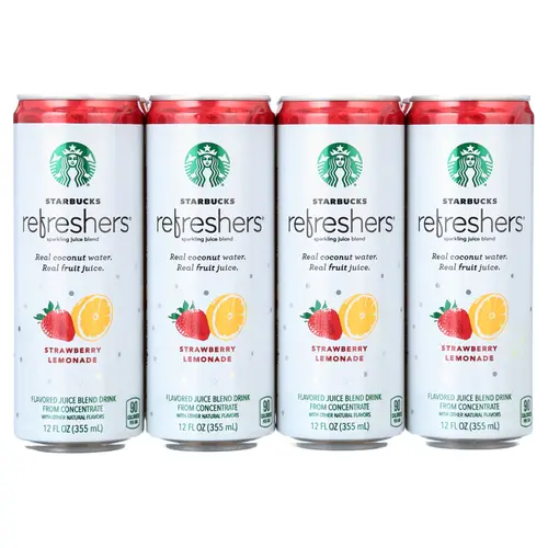 Starbucks Refreshers with Coconut Water, Strawberry Lemonade, 12 oz, 12 Pack Cans thumbnail 2