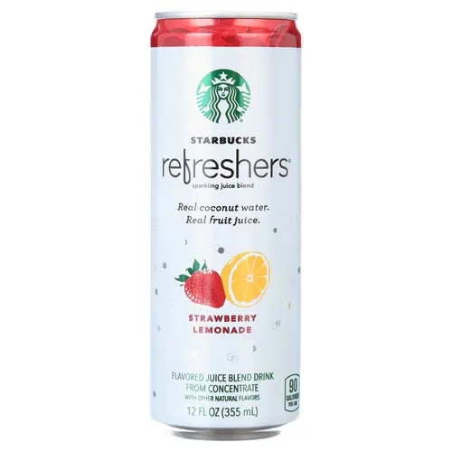 Starbucks Refreshers with Coconut Water, Strawberry Lemonade, 12 oz, 12 Pack Cans thumbnail 3