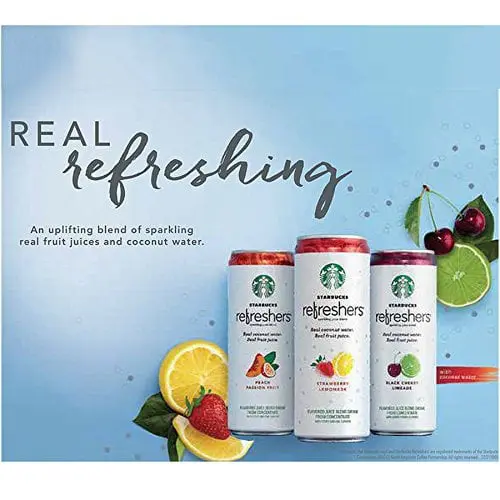 Starbucks Refreshers with Coconut Water, Strawberry Lemonade, 12 oz, 12 Pack Cans thumbnail 4