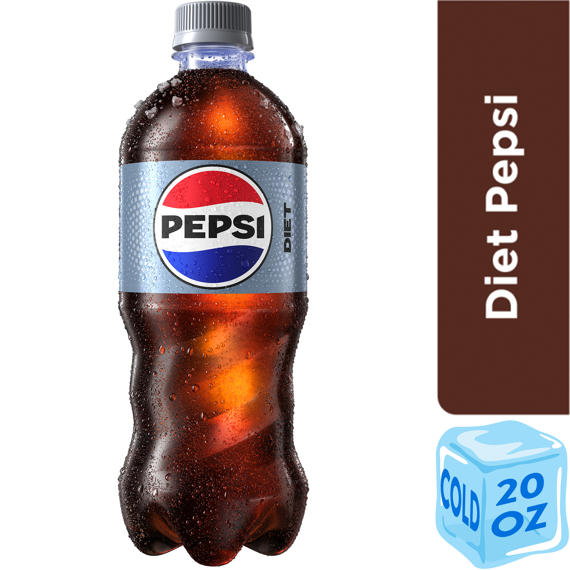 Diet Pepsi Cola Soda Pop, 20 fl oz Bottle