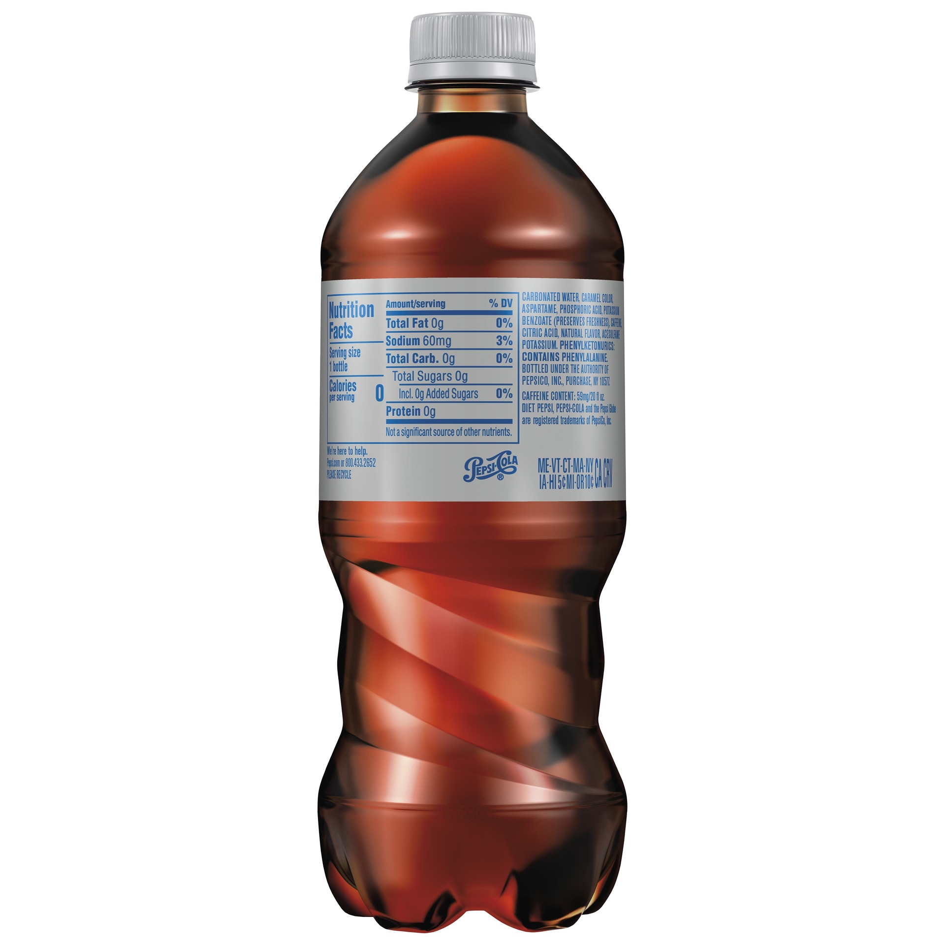Diet Pepsi Cola Soda Pop, 20 fl oz Bottle thumbnail 3