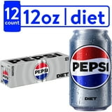 Diet Pepsi Cola Soda Pop, 12 fl oz, 12 Pack Cans