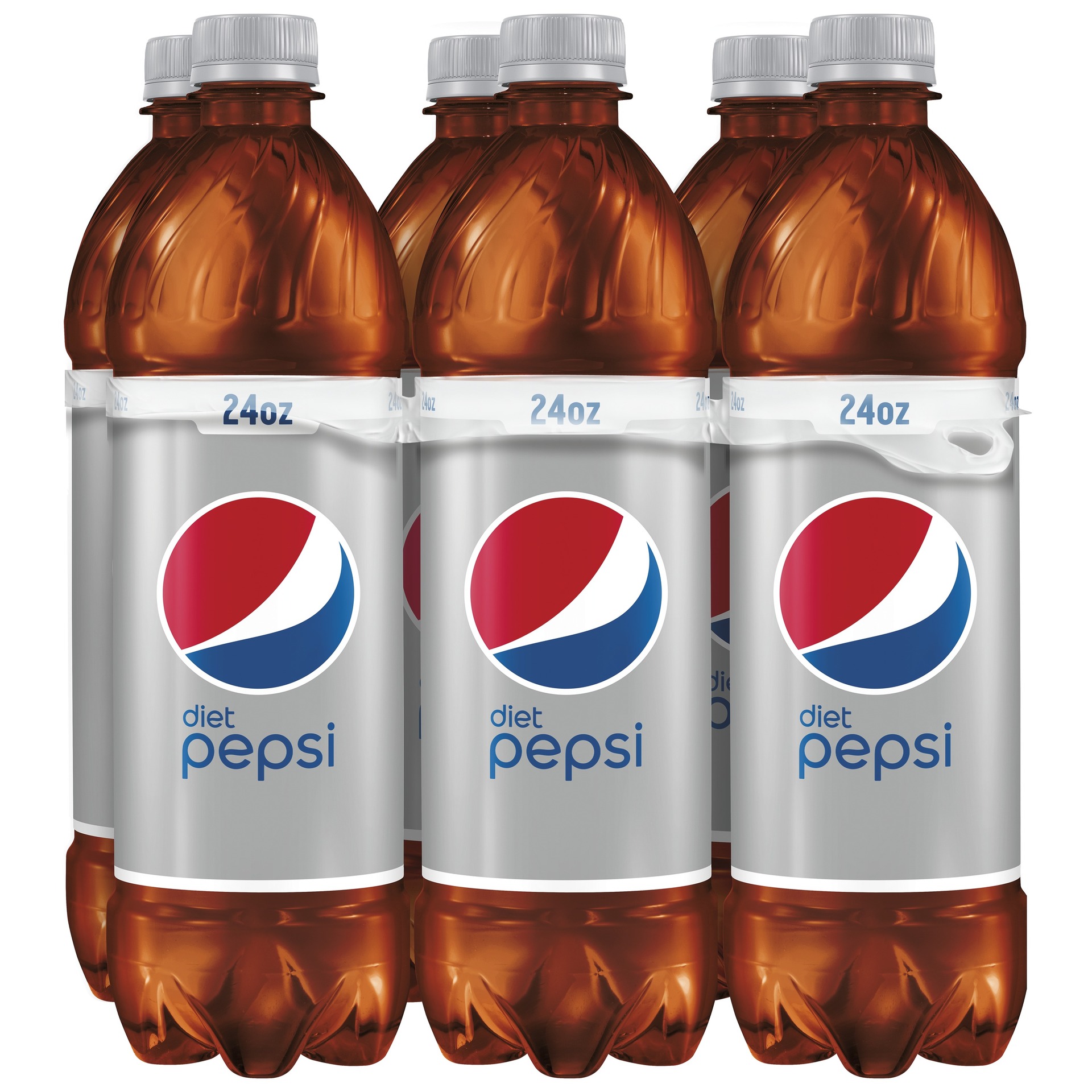 Diet Pepsi Cola Soda Pop, 24 fl oz, 6 Pack Bottles