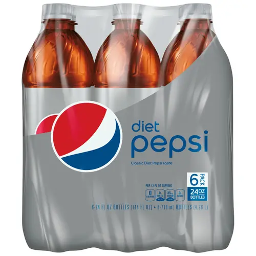 Diet Pepsi Cola Soda Pop, 24 fl oz, 6 Pack Bottles thumbnail 3