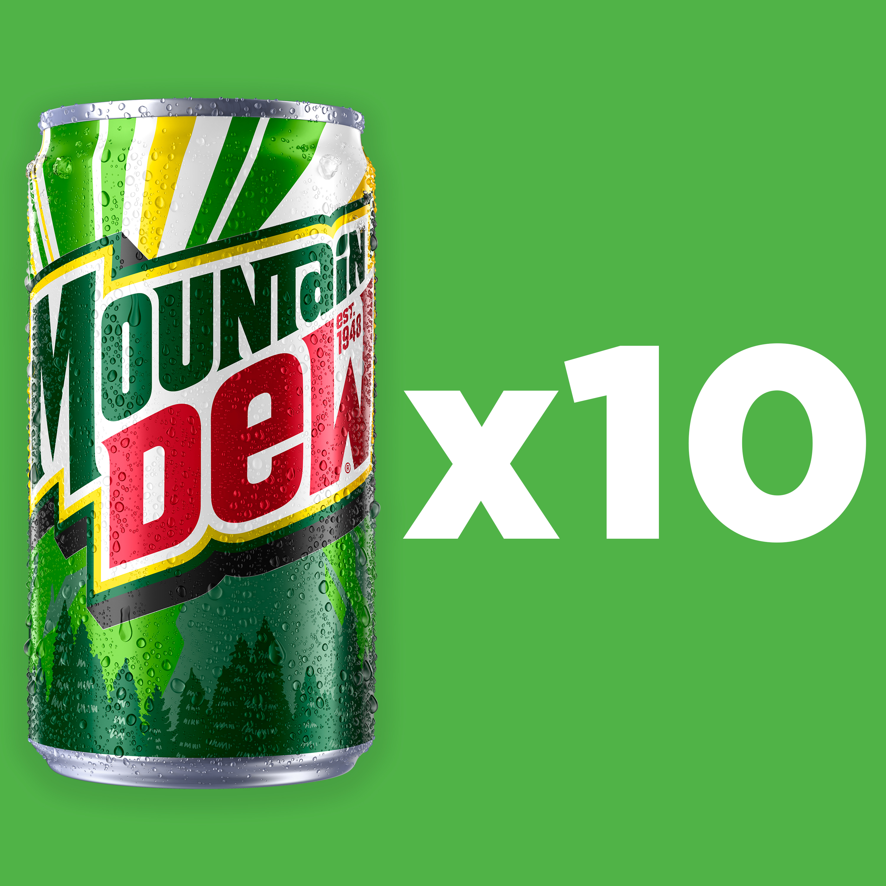 Mountain Dew Citrus Soda Pop, 7.5 fl oz, 10 Pack Mini Cans thumbnail 2