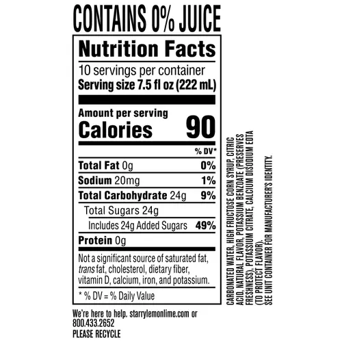 Starry Lemon Lime Soda Pop, 7.5 fl oz, 10 Pack Mini Cans thumbnail 4
