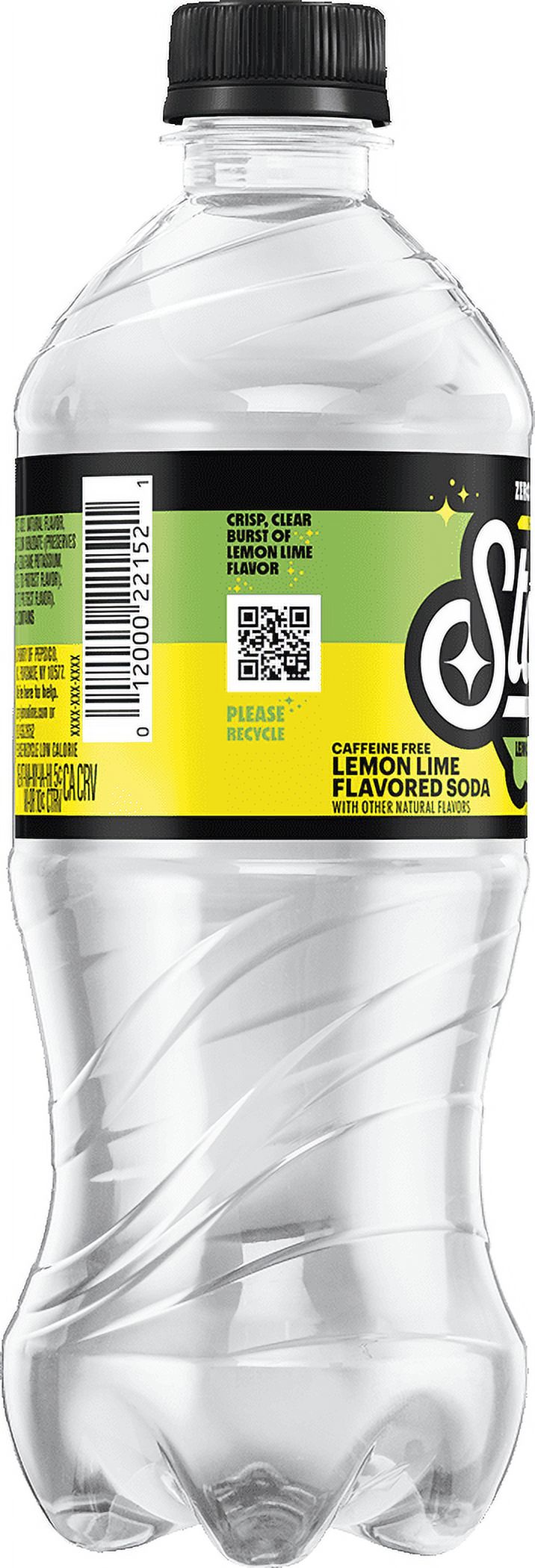 Starry Zero Sugar Lemon Lime Soda Pop, 20 fl oz, Bottle thumbnail 3