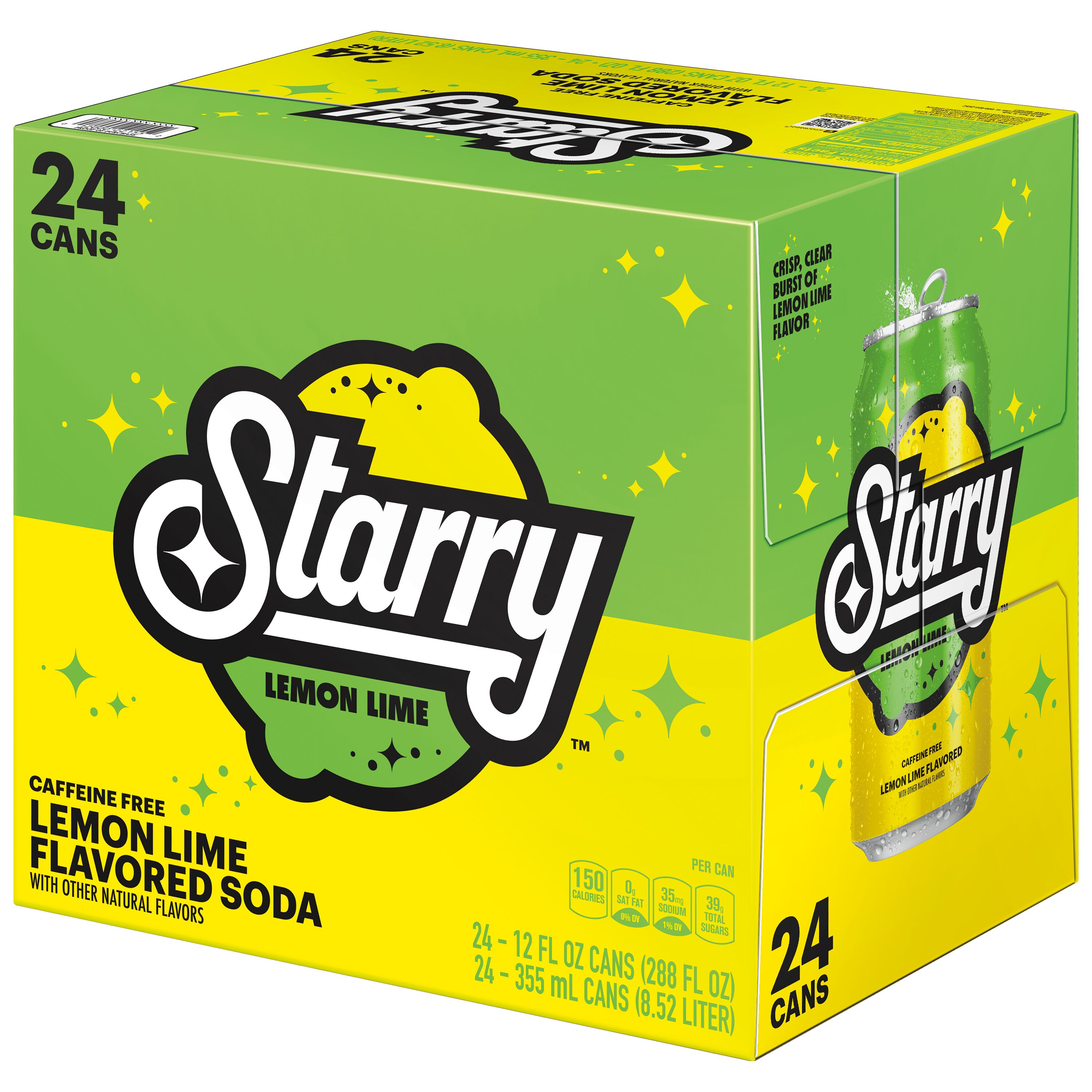 Starry Lemon Lime Soda Pop, 12 fl oz, 24 Pack Cans thumbnail 3