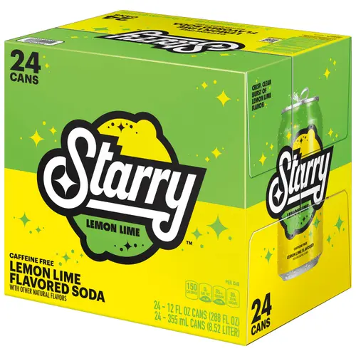 Starry Lemon Lime Soda Pop, 12 fl oz, 24 Pack Cans thumbnail 3