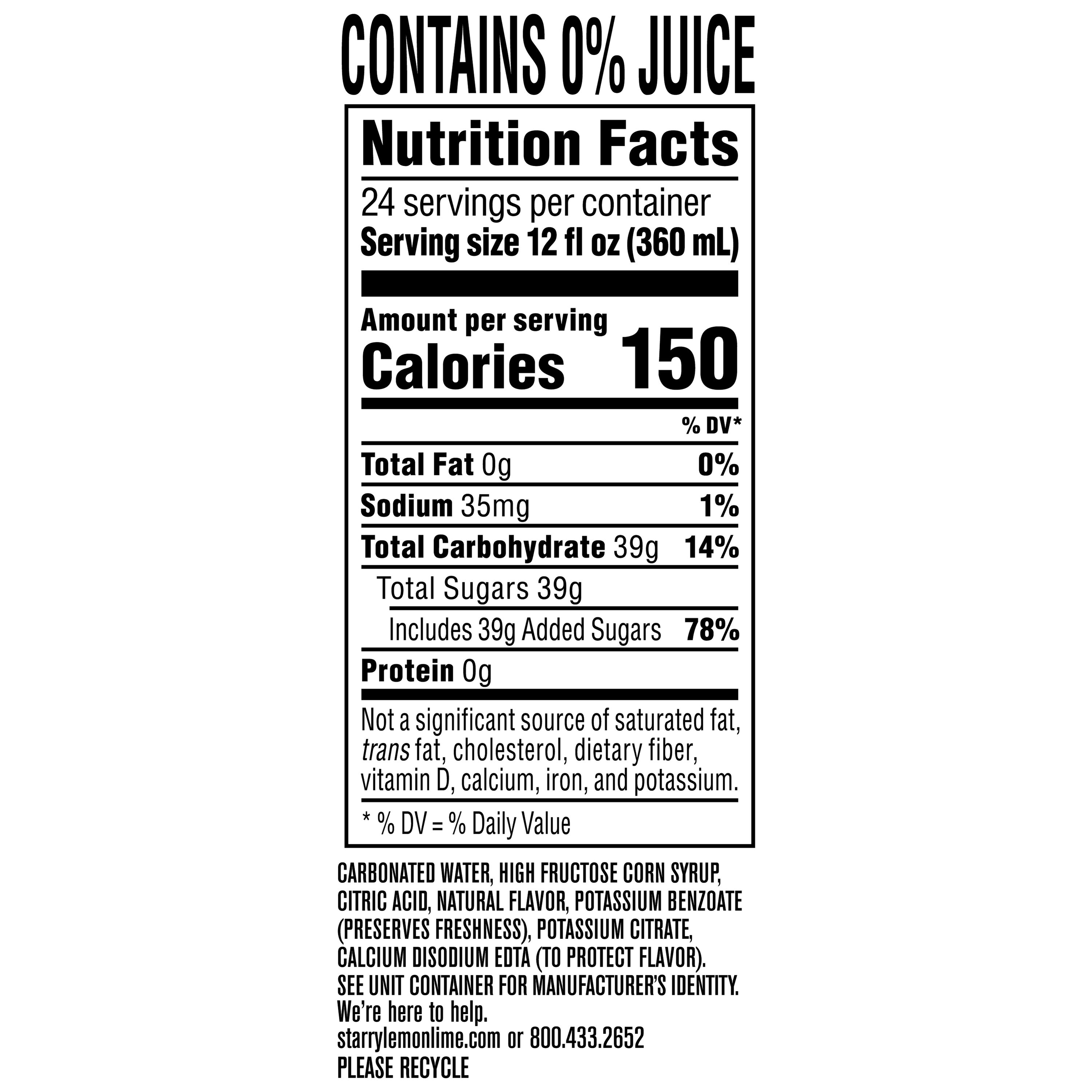 Starry Lemon Lime Soda Pop, 12 fl oz, 24 Pack Cans thumbnail 4