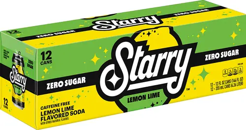 Starry Zero Sugar Lemon Lime Soda Pop, 12 fl oz, 12 Pack Cans thumbnail 2