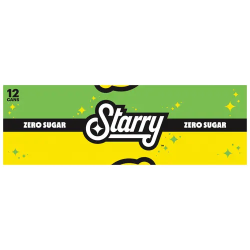 Starry Zero Sugar Lemon Lime Soda Pop, 12 fl oz, 12 Pack Cans thumbnail 3