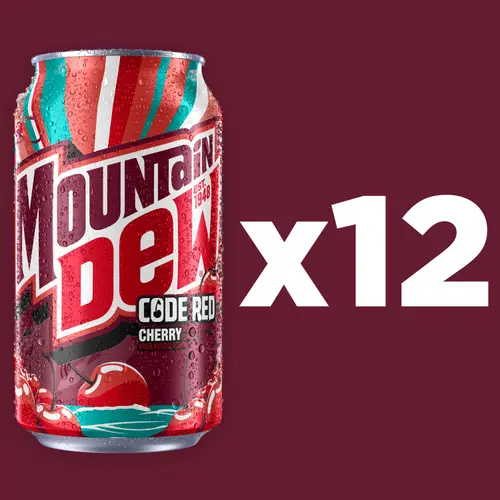 Mountain Dew Code Red Cherry Flavored Soda Pop, 12 fl oz, 12 Pack Cans thumbnail 2