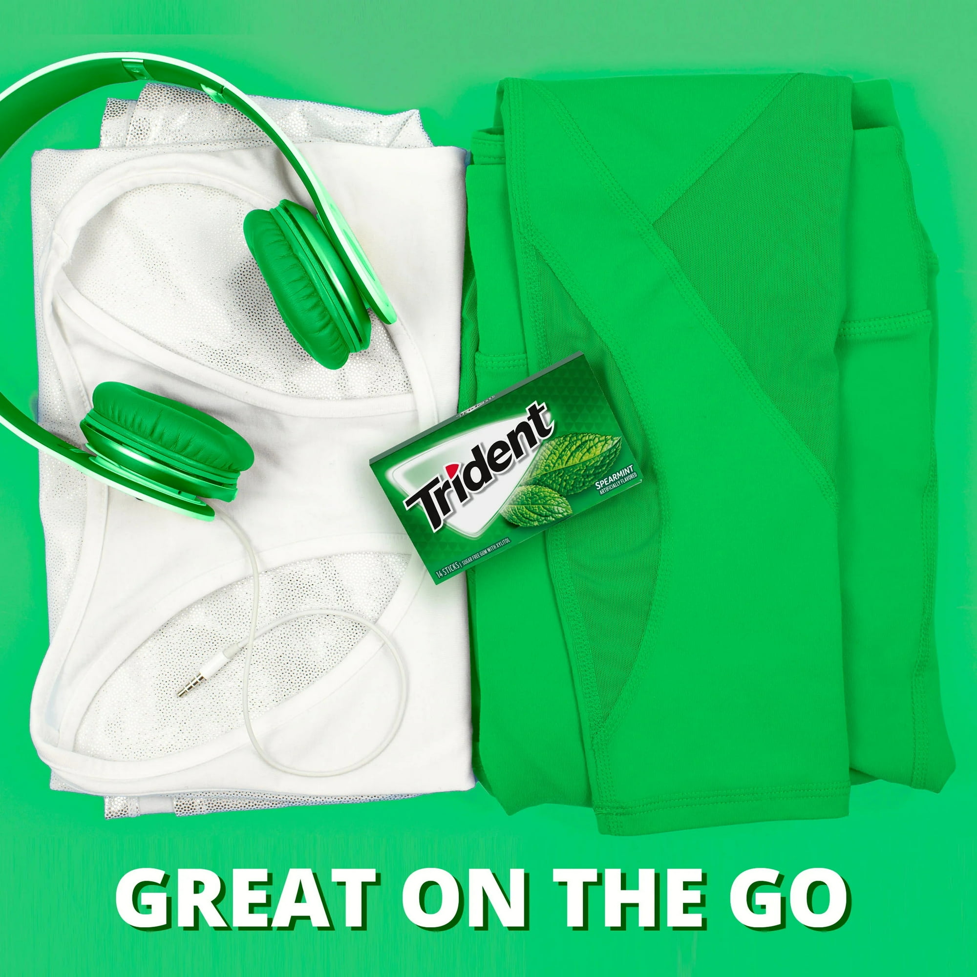 Trident Sugar Free Gum, Spearmint, Regular Size, 14 Pieces thumbnail 4