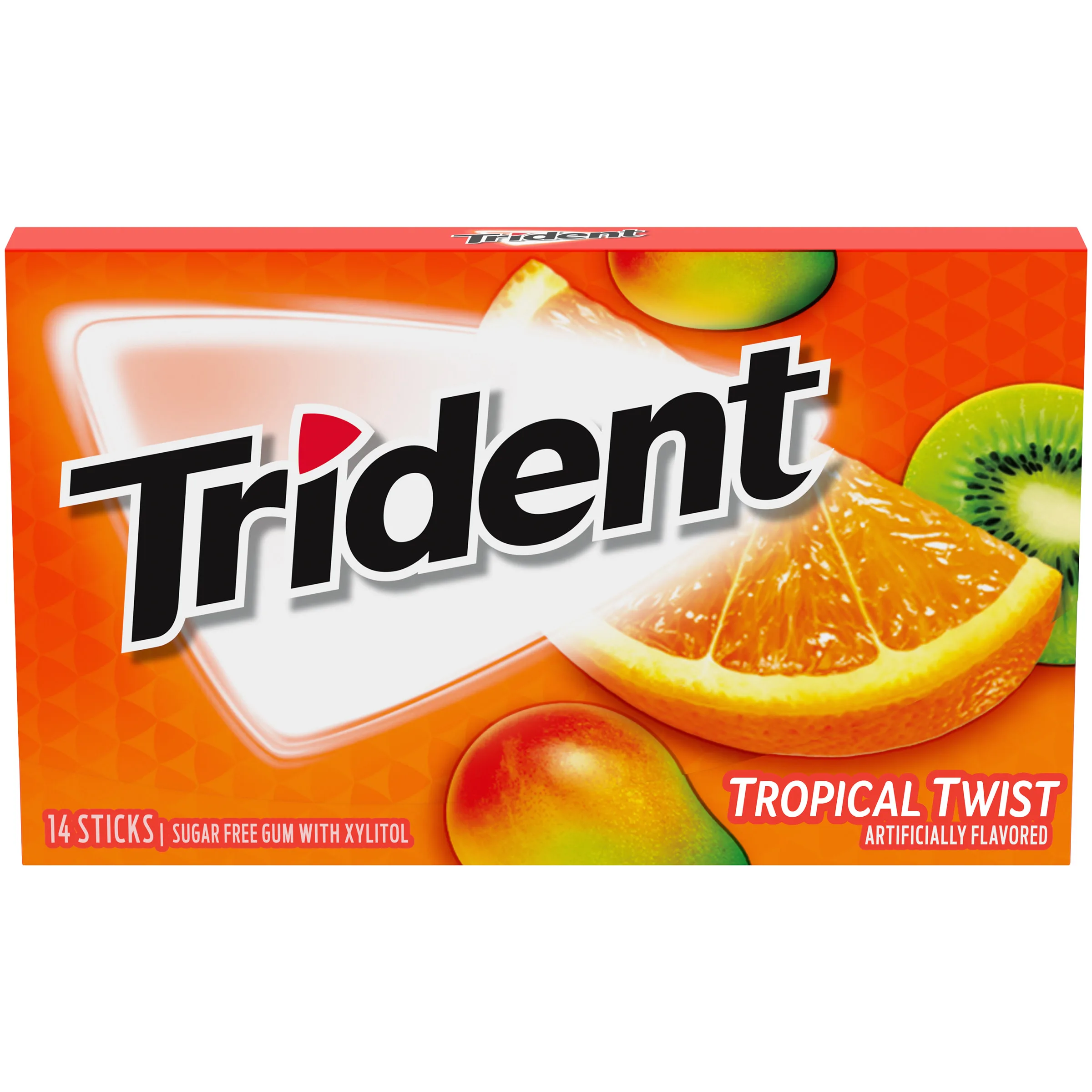 Trident Sugar Free Gum, Tropical Twist, Regular Size, 14 Pieces