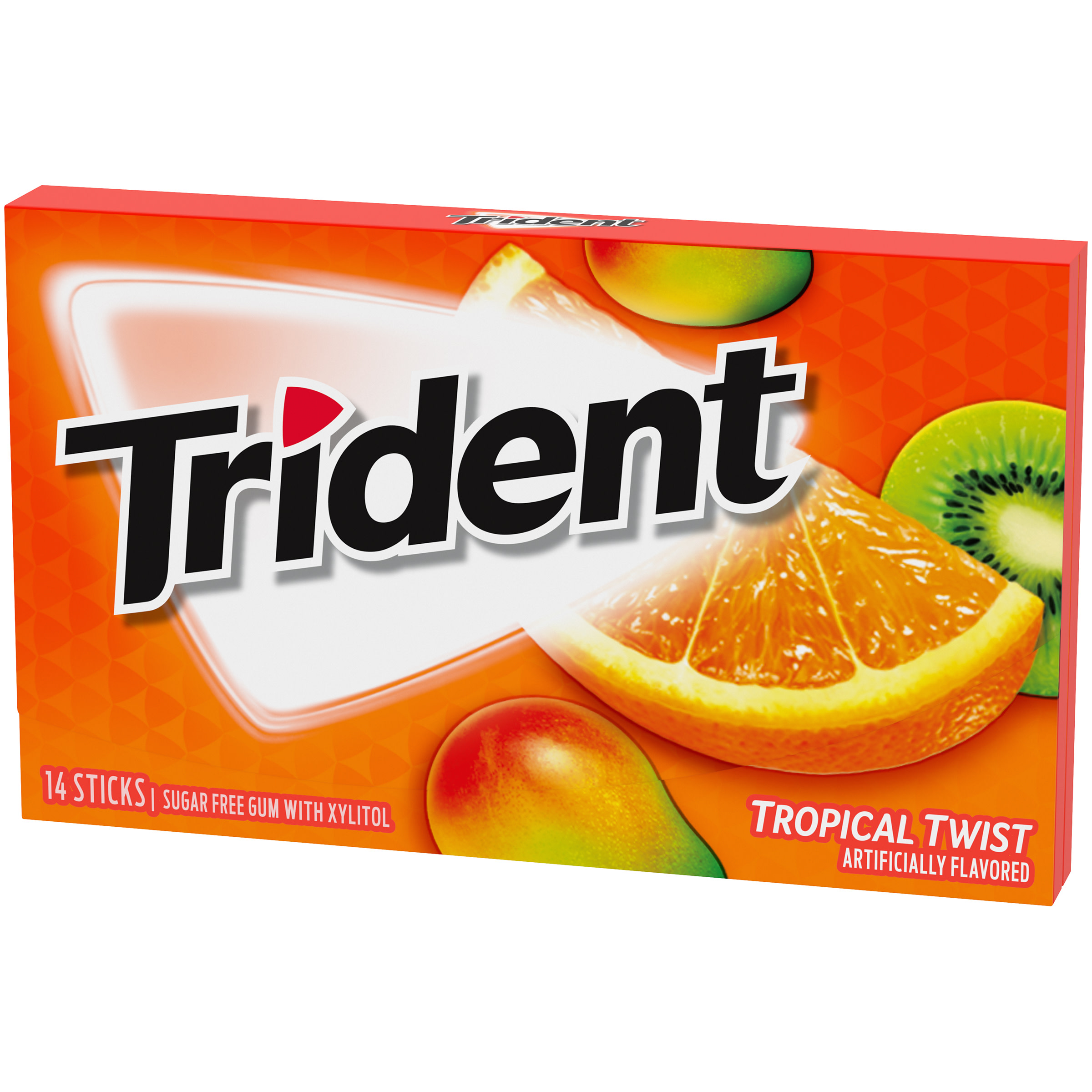 Trident Sugar Free Gum, Tropical Twist, Regular Size, 14 Pieces thumbnail 4